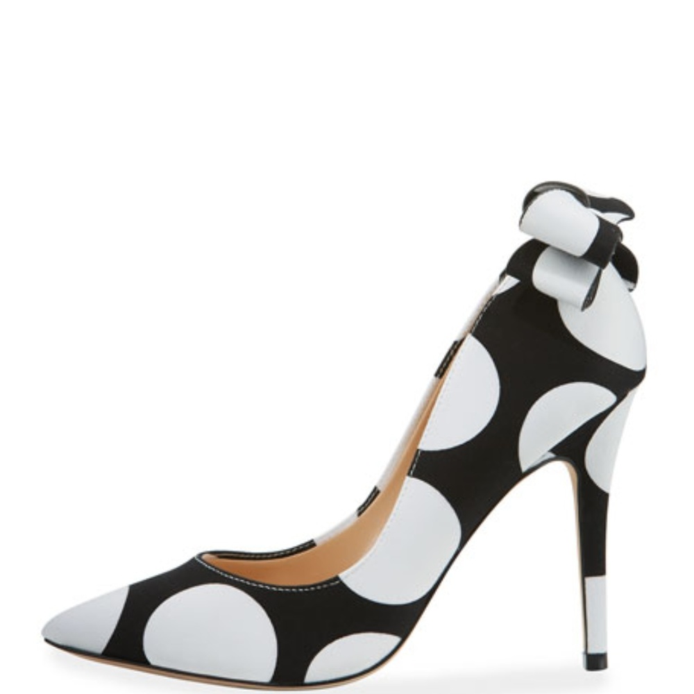 Neiman Marcus "Verity" Polka-Dot Bow Pump Size 8